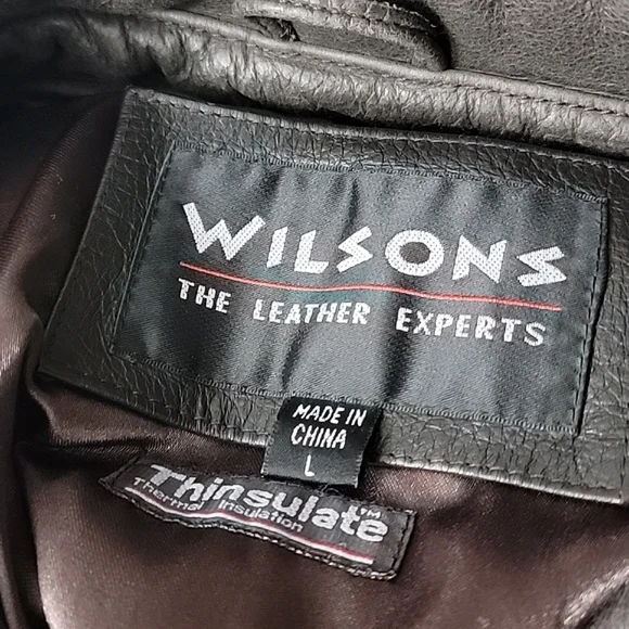 Wilson's VTG brown leather Thermal Insulated Bomber jacket Collared men's SZ L
